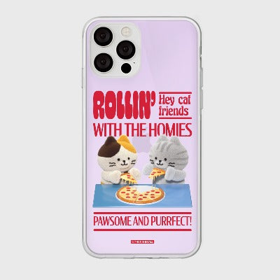 ｜THENINEMALL｜ Pizza Together Mood Mirror Phone Case
