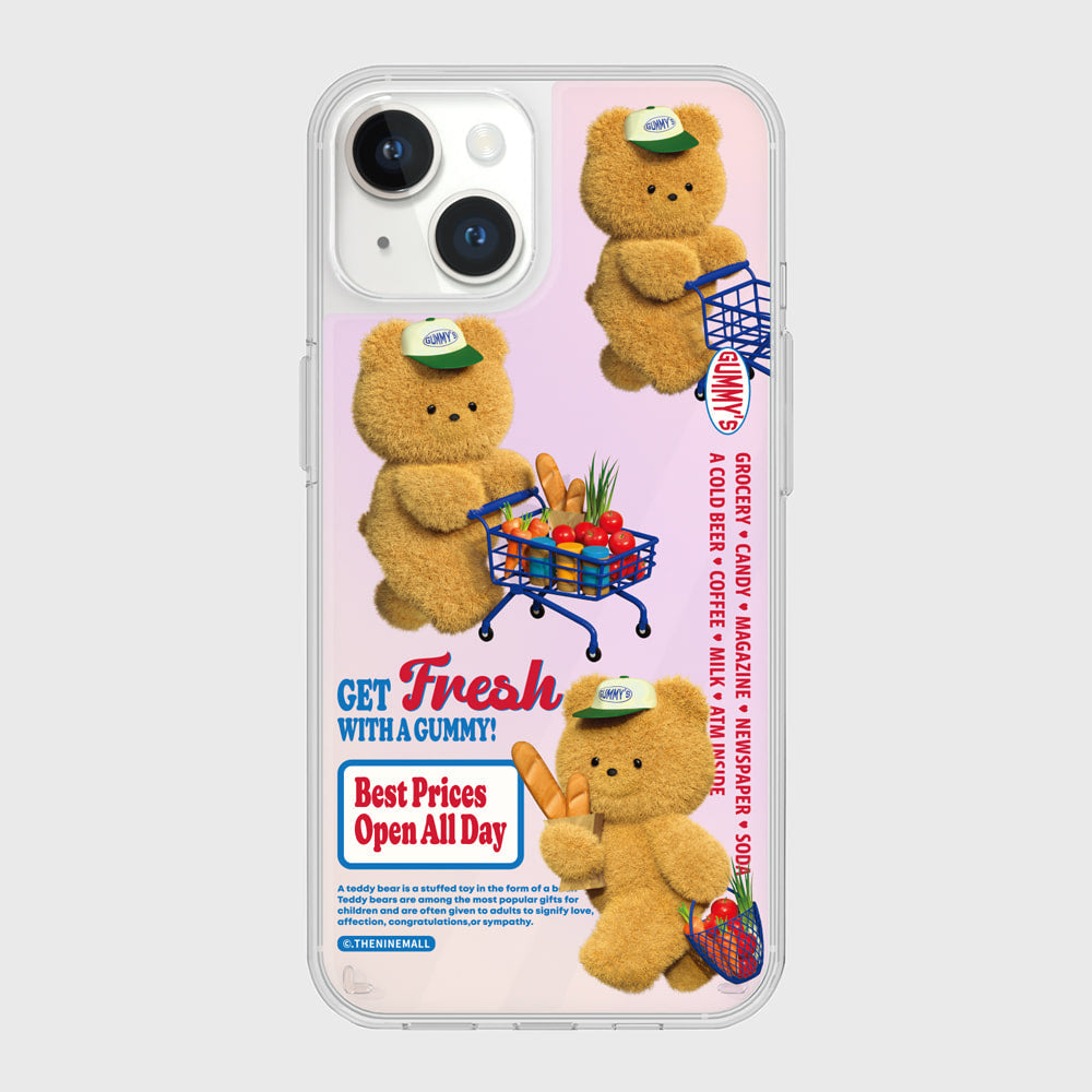 ｜THENINEMALL｜ Pattern Gummys Fresh Market Mirror Phone Case