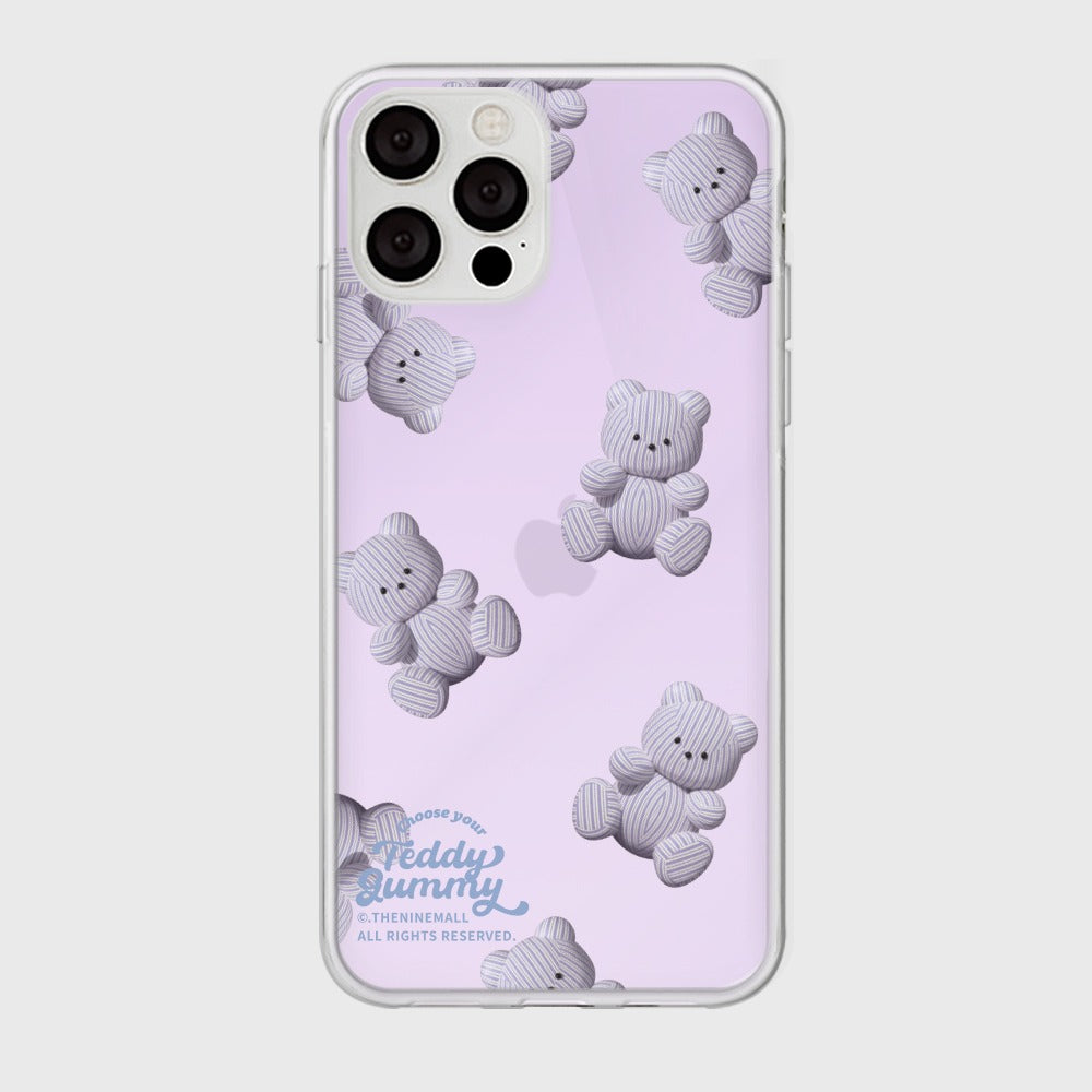 ｜THENINEMALL｜ Pattern Stripy Gummy Mirror Phone Case