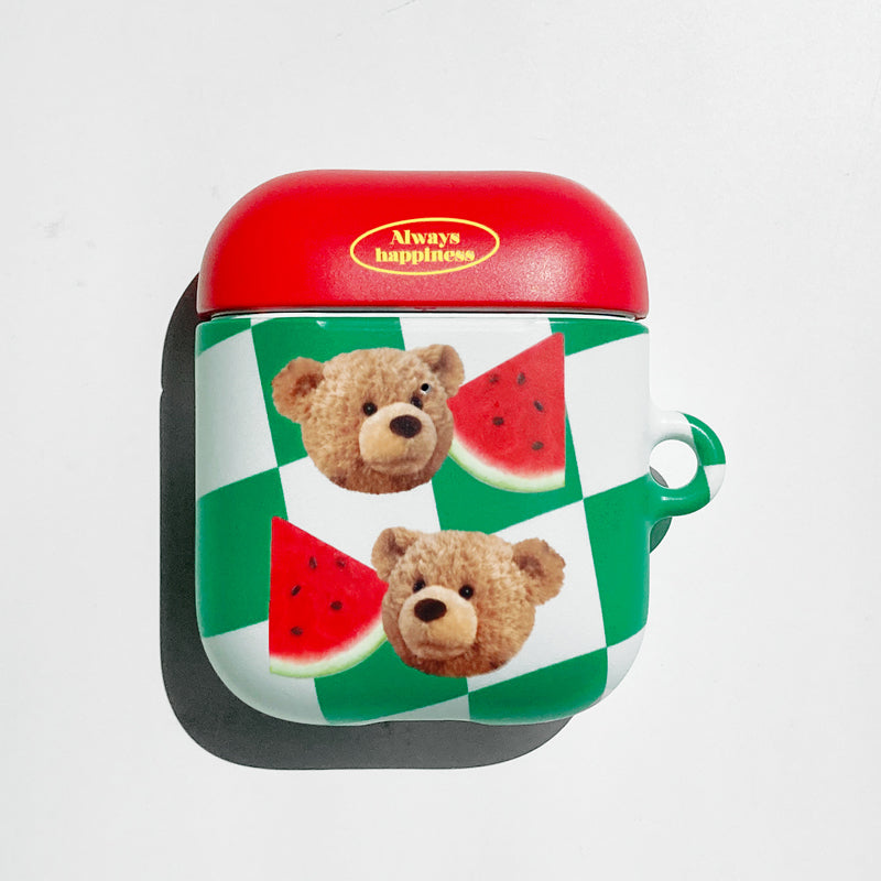 ｜MOMO CASE｜ 482 Check테드 (Green) Airpods Case