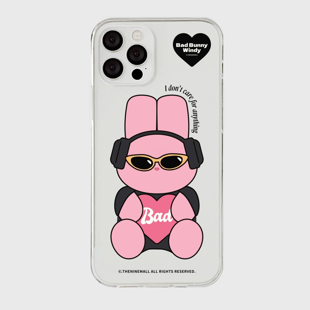 ｜THENINEMALL｜ Pink Checkerboard Bad Windy Clear Phone Case (3 types)