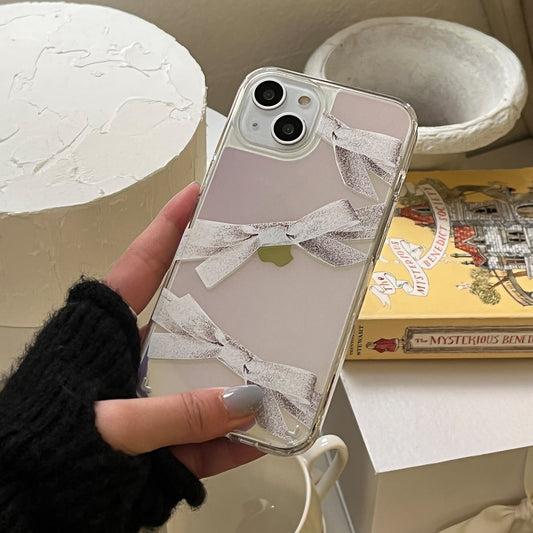 ｜Mademoment｜ Twinkle Ribbon Design Glossy Mirror Phone Case