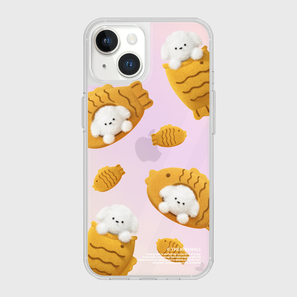 ｜THENINEMALL｜ Pattern Fish Bread Puppy Mirror Phone Case