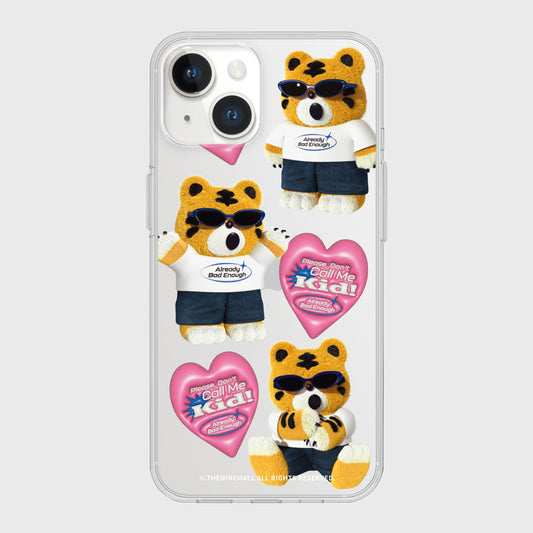 ｜THENINEMALL｜ Pattern Bad Hey Tiger Clear Phone Case (3 types)