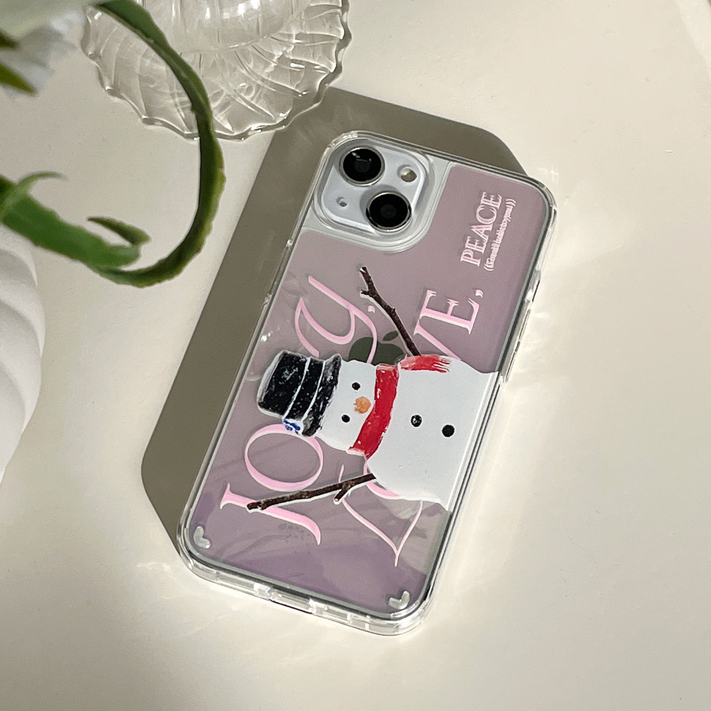 ｜Mademoment｜ Big Snowman Design Glossy Mirror Phone Case