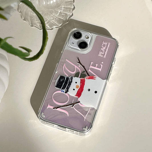 ｜Mademoment｜ Big Snowman Design Glossy Mirror Phone Case