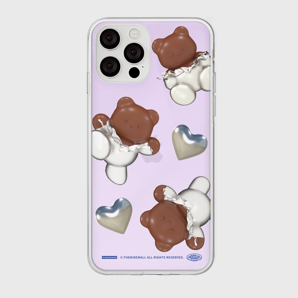 ｜THENINEMALL｜ 하트 초콜릿 구미 Mirror Phone Case