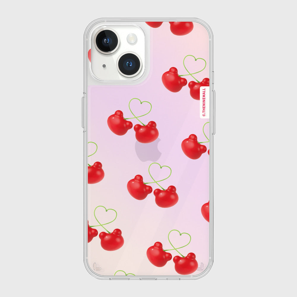 ｜THENINEMALL｜ Cherry Face Gummy Mirror Phone Case
