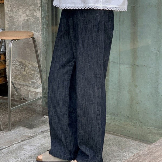 ｜SHOPPERLAND｜ Summer Raw Denim Wide Pants