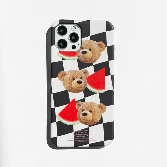 ｜MOMO CASE｜ 481 Check테드(블랙) Phone Case