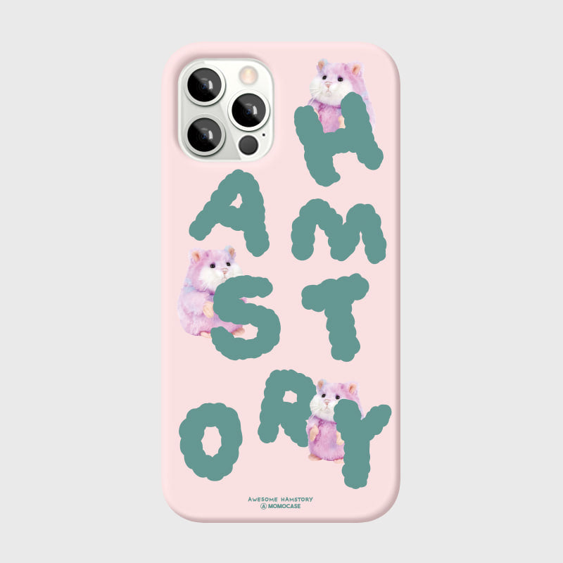 ｜MOMO CASE｜ 525 HAMSTORY(핑크) Phone Case