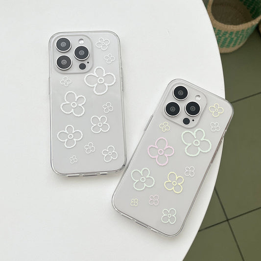 ｜Mademoment｜ Flower Doodle Pattern Design Clear Phone Case (3 Types)