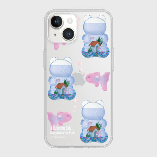 ｜THENINEMALL｜ Pattern Gummy Fish House Clear Phone Case (3 types)