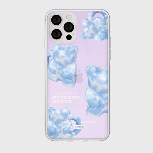 ｜THENINEMALL｜ 패턴 블루 포터리 Mirror Phone Case