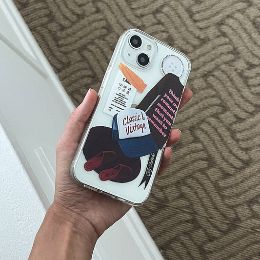 ｜Mademoment｜ Chilly Outside Sticker Design Clear Phone Case (4 Types)