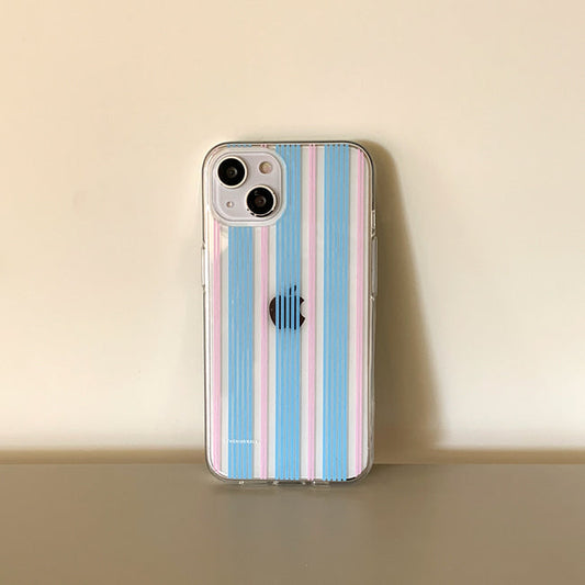 ｜THENINEMALL｜ Vintage Stripe Clear Phone Case (3 types)