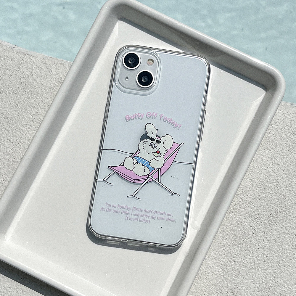 ｜Mademoment｜ Off Today Butty Design Clear Phone Case (3 Types)