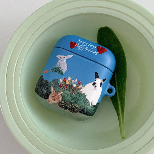 ｜Mademoment｜ Fluffy Bunnies Design AirPods Case