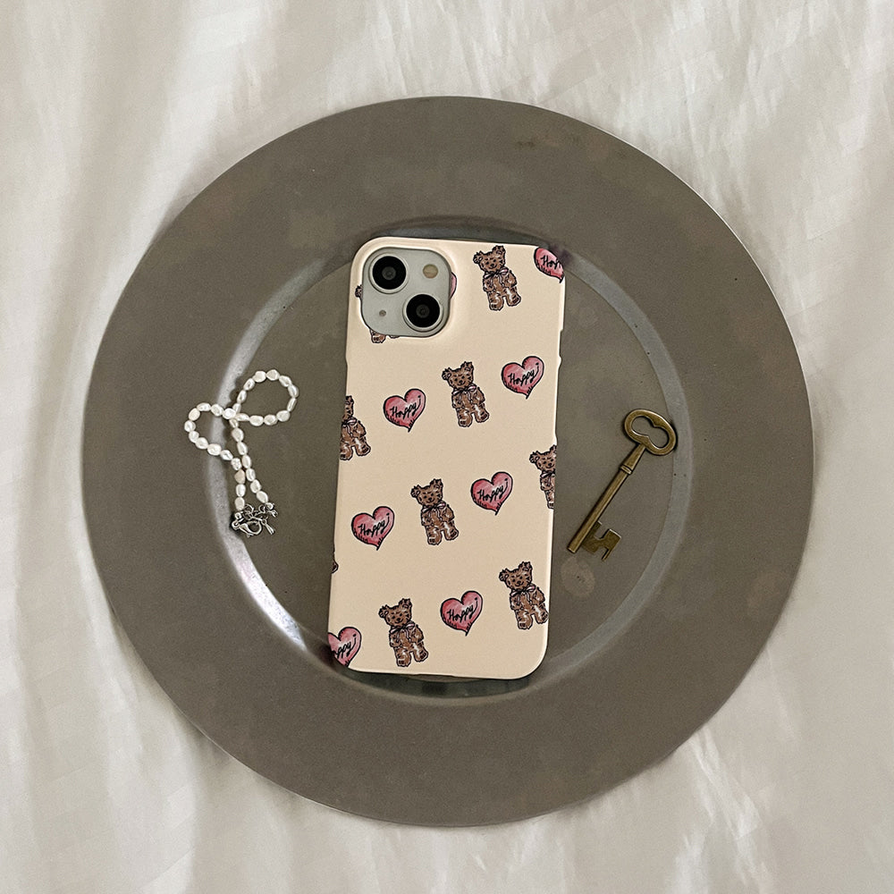 ｜Mademoment｜ Heart Teddy Pattern Design Phone Case