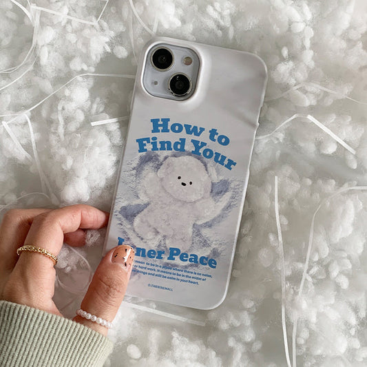 ｜THENINEMALL｜ Ppokku Snow Inner Peace Hard Phone Case (2 types)