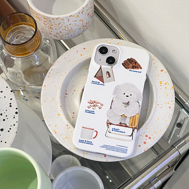 ｜THENINEMALL｜ Pattern Camping Ppokku Hard Phone Case (2 types)