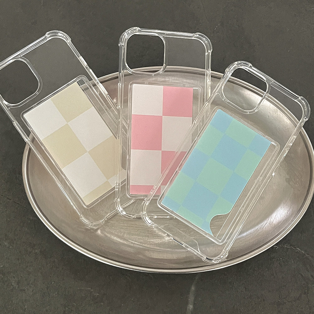 ｜Mademoment｜ House Checkerboard Design Clear Phone Case (1 Type)