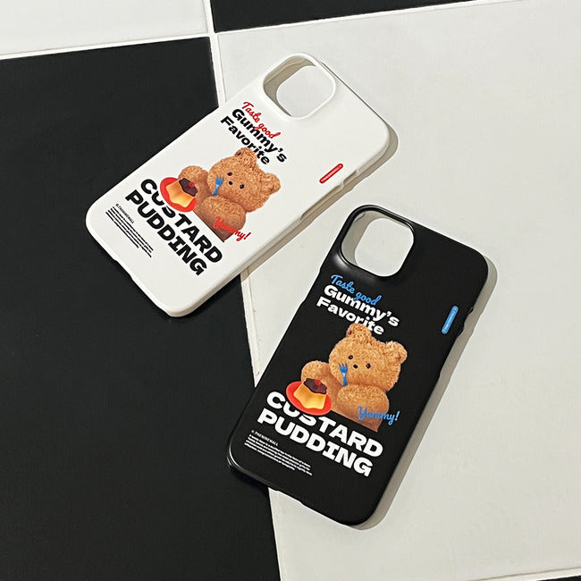 ｜THENINEMALL｜ Pudding Gummy Hard Phone Case (2 types)