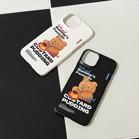 ｜THENINEMALL｜ Pudding Gummy Hard Phone Case (2 types)