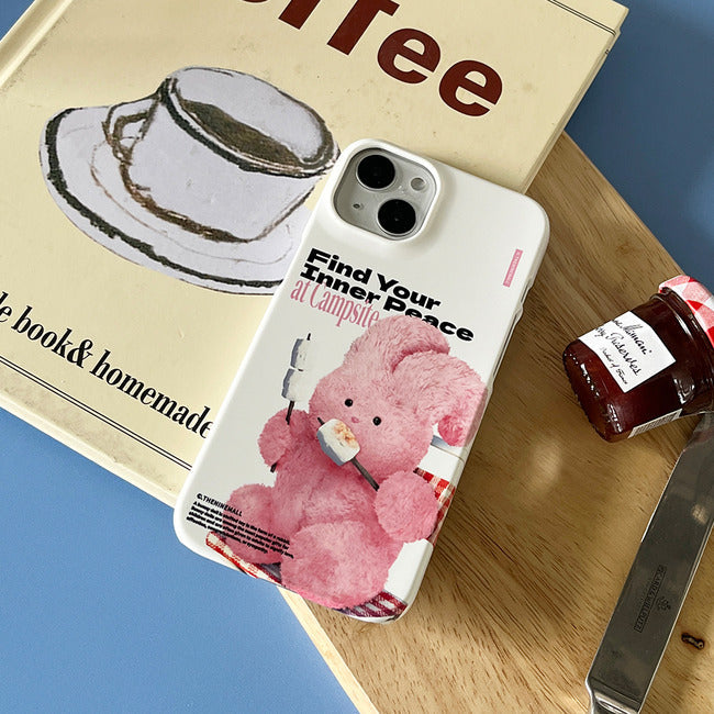 ｜THENINEMALL｜ Pink Camping Windy Hard Phone Case (2 types)