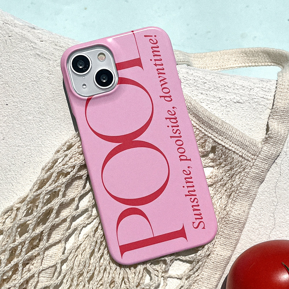 ｜Mademoment｜ Poolside Lettering Design Phone Case