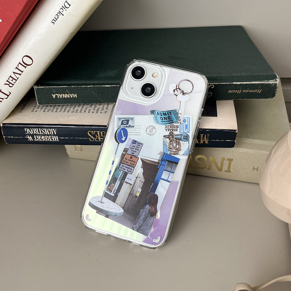｜Mademoment｜ Old Stickers Scrap Design Glossy Mirror Phone Case