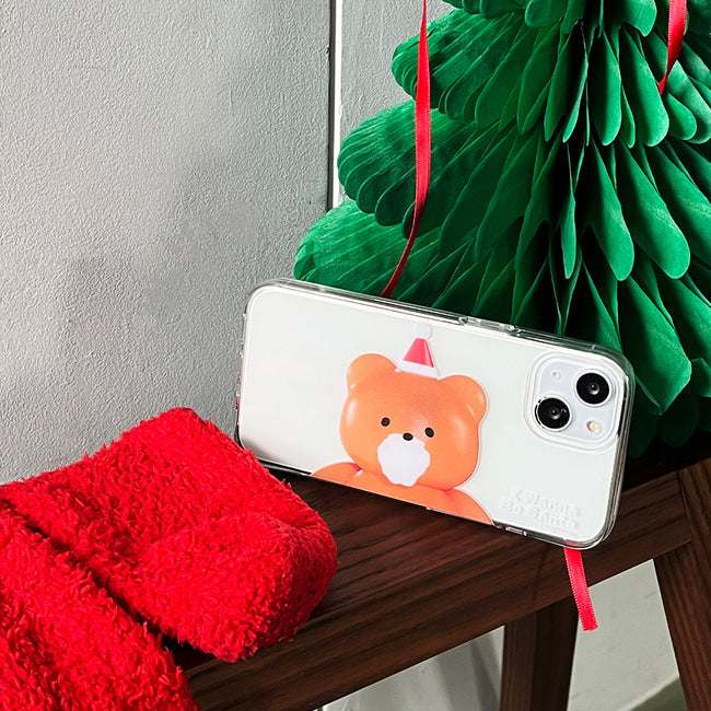 ｜THENINEMALL｜ Gummy Wannabe Santa Clear Phone Case (3 types)