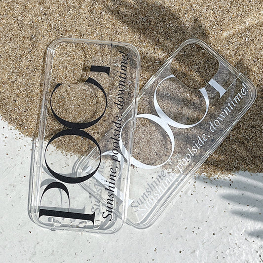 ｜Mademoment｜ Poolside Lettering Design Clear Phone Case (3 Types)