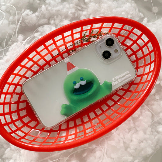 ｜THENINEMALL｜ Raptor Wannabe Santa Clear Phone Case (3 types)