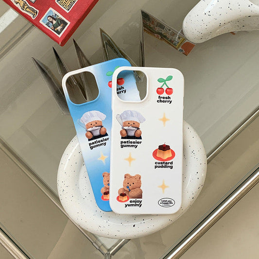 ｜THENINEMALL｜ Pattern Pudding Gummy Hard Phone Case (2 types)