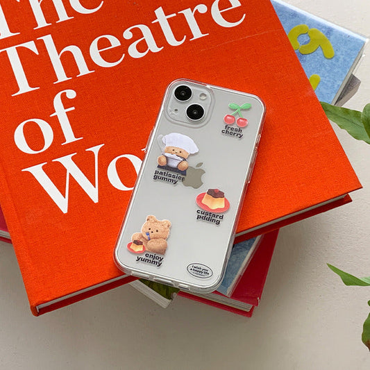 ｜THENINEMALL｜ Pattern Pudding Gummy Clear Phone Case (3 types)