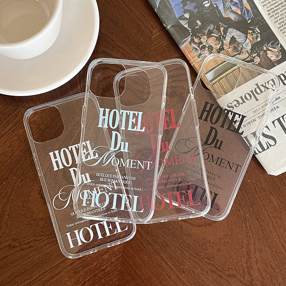 ｜Mademoment｜ Hotel Du Moment Design Clear Phone Case (3 Types)