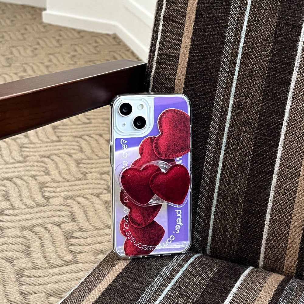 ｜Mademoment｜ Twofold Love Lettering Design Glossy Mirror Phone Case