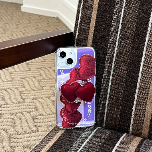 ｜Mademoment｜ Twofold Love Lettering Design Glossy Mirror Phone Case