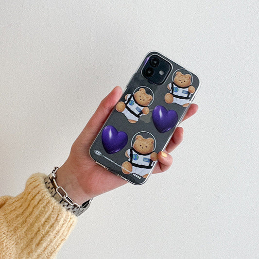 ｜THENINEMALL｜ Pattern Heart Space Clear Phone Case (3 types)