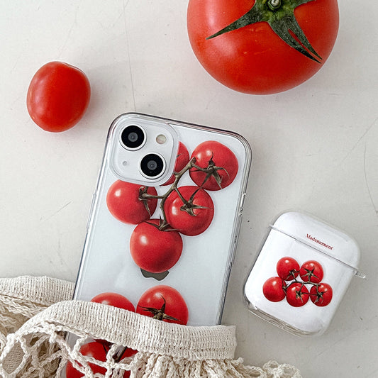 ｜Mademoment｜ Red Tomato Design Clear Phone Case (3 Types)