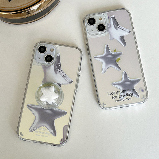 ｜Mademoment｜ Balloon Shinning Star Design Glossy Mirror Phone Case