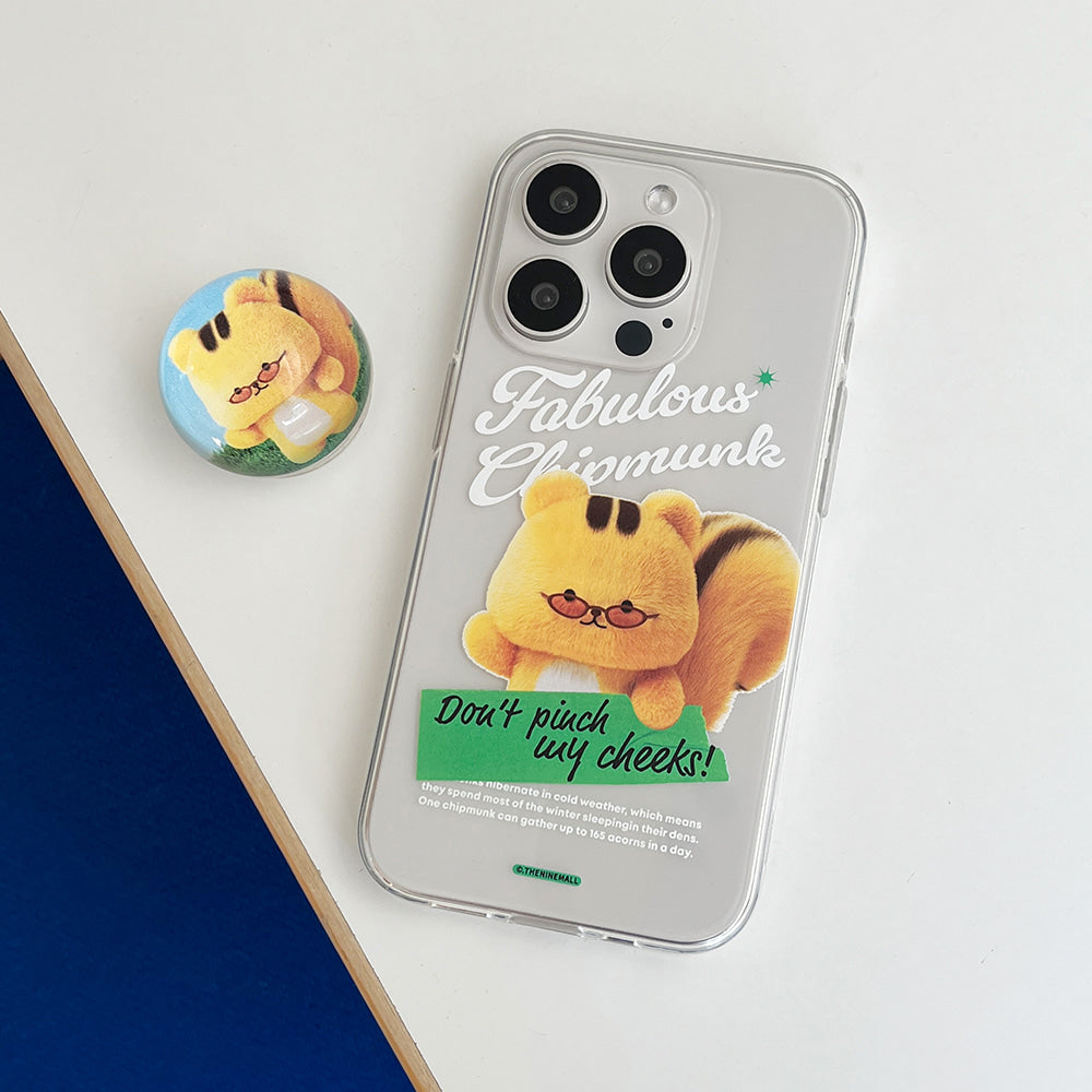 ｜THENINEMALL｜ Fabulous Chipmunk Clear Phone Case (3 types)