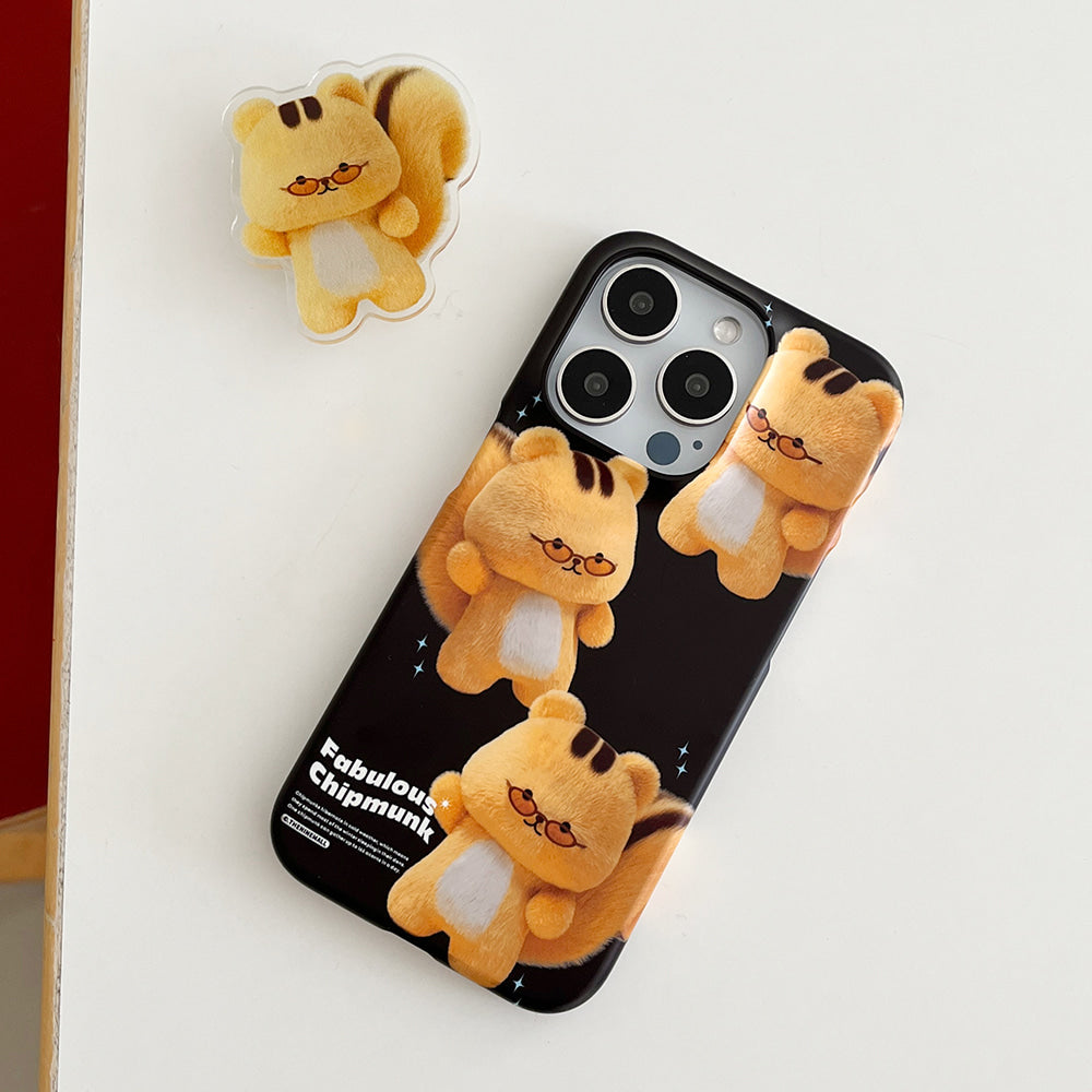 ｜THENINEMALL｜ Pattern Fabulous Chipmunk Hard Phone Case (2 types)