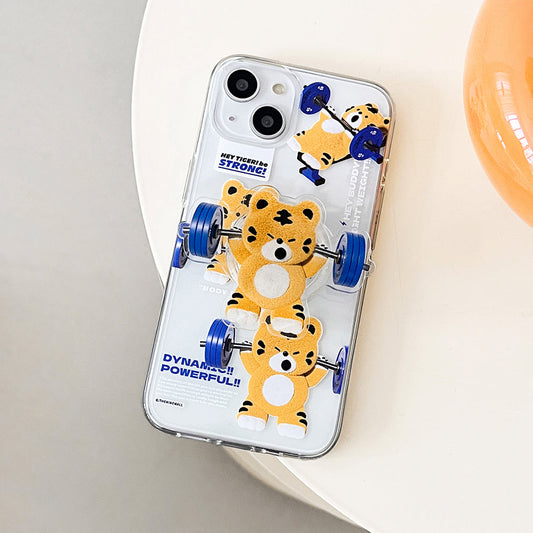 ｜THENINEMALL｜ Pattern Hey Tiger Gym Clear Phone Case (3 types)