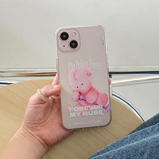 ｜THENINEMALL｜ Pink Muse Windy Clear Phone Case (3 types)