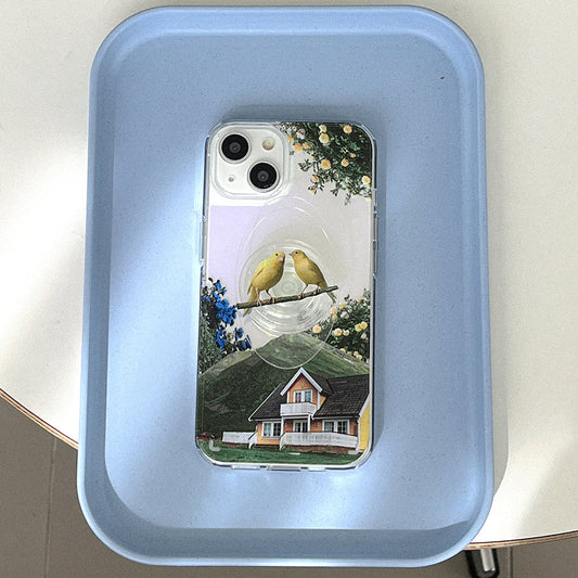 ｜Mademoment｜ Summer Rose Design Glossy Mirror Phone Case