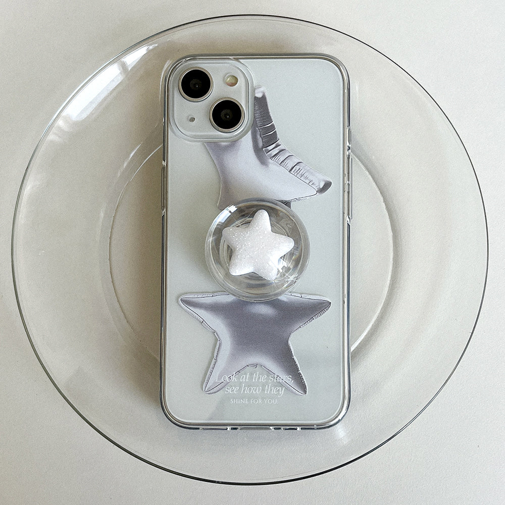 ｜Mademoment｜ Balloon Shinning Star Design Clear Phone Case (3 Types)
