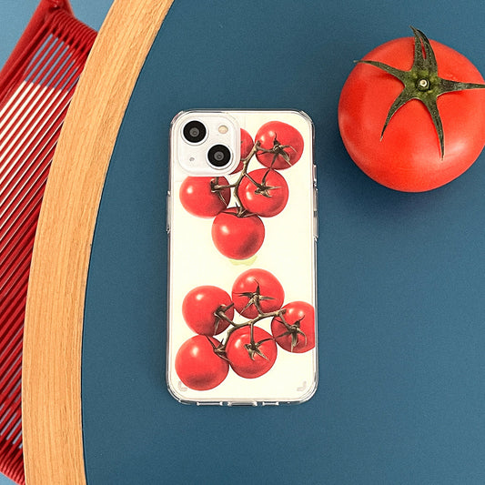 ｜Mademoment｜ Red Tomato Design Glossy Mirror Phone Case