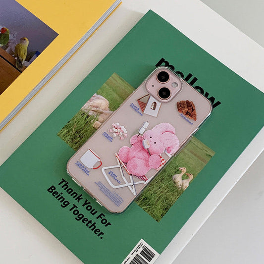 ｜THENINEMALL｜ Pattern Camping Windy Clear Phone Case (3 types)